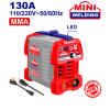SOLDADORA INVERTER MINI, MMA, 130 AMPERIOS, 110 Y 220 VOLTIOS, TEGNOLOGIA INVERTER IGBT. MARCA EMTOP