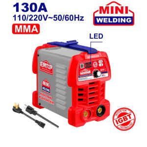 SOLDADORA INVERTER MINI, MMA, 130 AMPERIOS, 110 Y 220 VOLTIOS, TEGNOLOGIA INVERTER IGBT. MARCA EMTOP