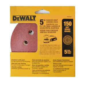 DISCO DE LIJA, 5 PULG, GRANO 150, TIPO VELCRO. MARCA DEWALT
