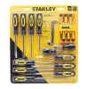 JUEGO DE 20 DESTORNILLADORES, 3 PUNTA GABINETE, 4 ESTANDAR, 5 PHILLIPS, 6 DE PRESICION, 2 ACODADOS. MARCA STANLEY