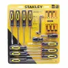 JUEGO DE 20 DESTORNILLADORES, 3 PUNTA GABINETE, 4 ESTANDAR, 5 PHILLIPS, 6 DE PRESICION, 2 ACODADOS. MARCA STANLEY