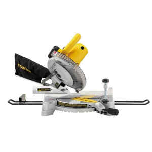 SIERRA INGLETEADORA DE 10 PULG, 1,500 WATTS, 5,500 RPM. MARCA STANLEY
