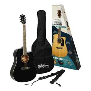 Paquete Guitarra Acustica Apprentice Washburn Negro