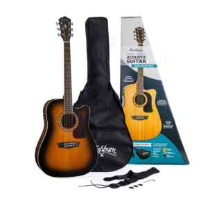 Paquete Guitarra Acustica Apprentice Washburn Color Tabaco Sunburst