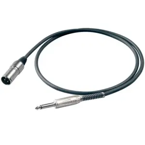 Cable BULK220LU1 para Instrumento, conector de 1/4 Mono a XLR Macho Nickelados, 1mt | PROEL