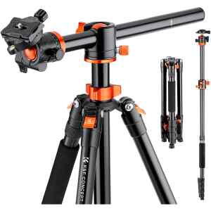 Tripode de Aluminio T255A3 con Columna Transversal 1.85m 10kg | K&F CONCEPT