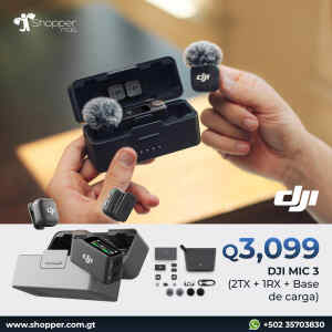 DJI Mic 3 (2 TX + 1 RX + Estuche de carga)