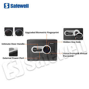 Caja fuerte electronica de acero con teclado y cerradura de huella dactilar | SAFEWELL