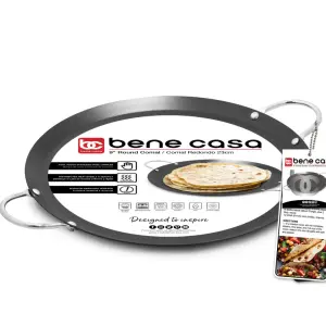 Comal redondo de 14″ con agarradores | BENE CASA