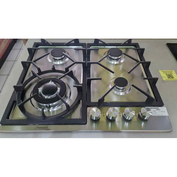 Estufa de 4 hornillas empotrable top de acero a gas | PREMIERE BY ABM