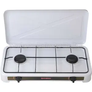Estufa de mesa a gas de 2 hornillas con tapa | PREMIERE BY ABM