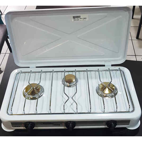 Estufa de mesa a gas de 3 hornillas | PREMIERE BY ABM