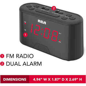 Reloj despertador con alarma dual | RCA