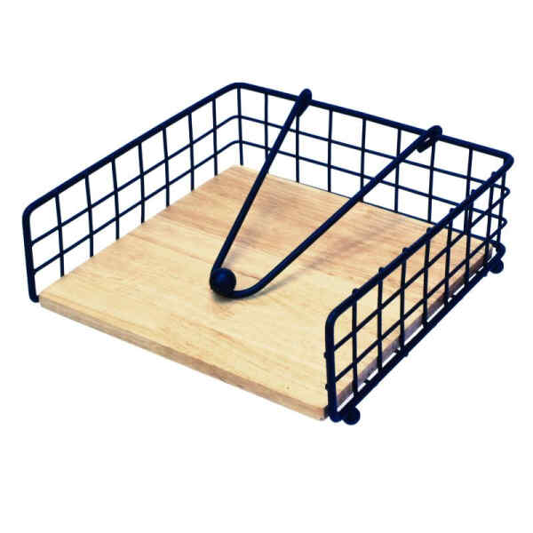 Servilletero de base de madera y parrilla de metal | ELLE