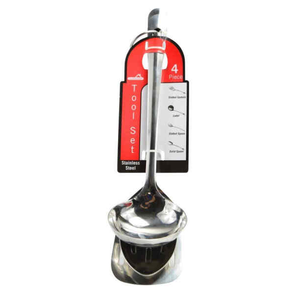 Set de 4 utensilios de acero inoxidable | EUROHOME